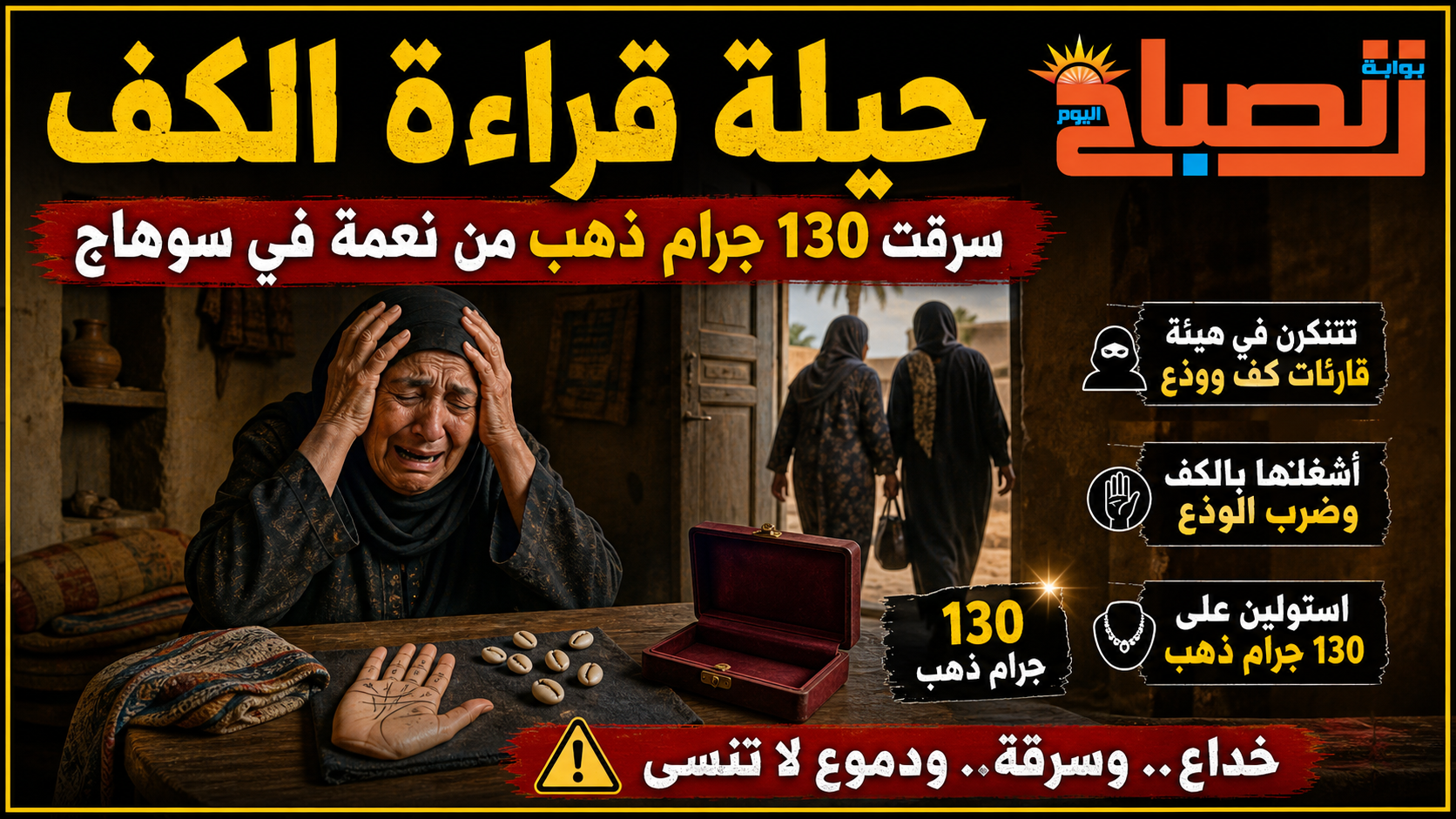 حيلة قراءة الكف تسرق ذهب نعمة.. 130 جرامًا تختفي من منزل بسوهاج